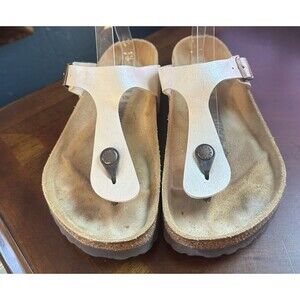 Women’s Birkenstock Thong Gizeh Sandal Pearl Suede Size 38 W 7.5 Mens 6.5